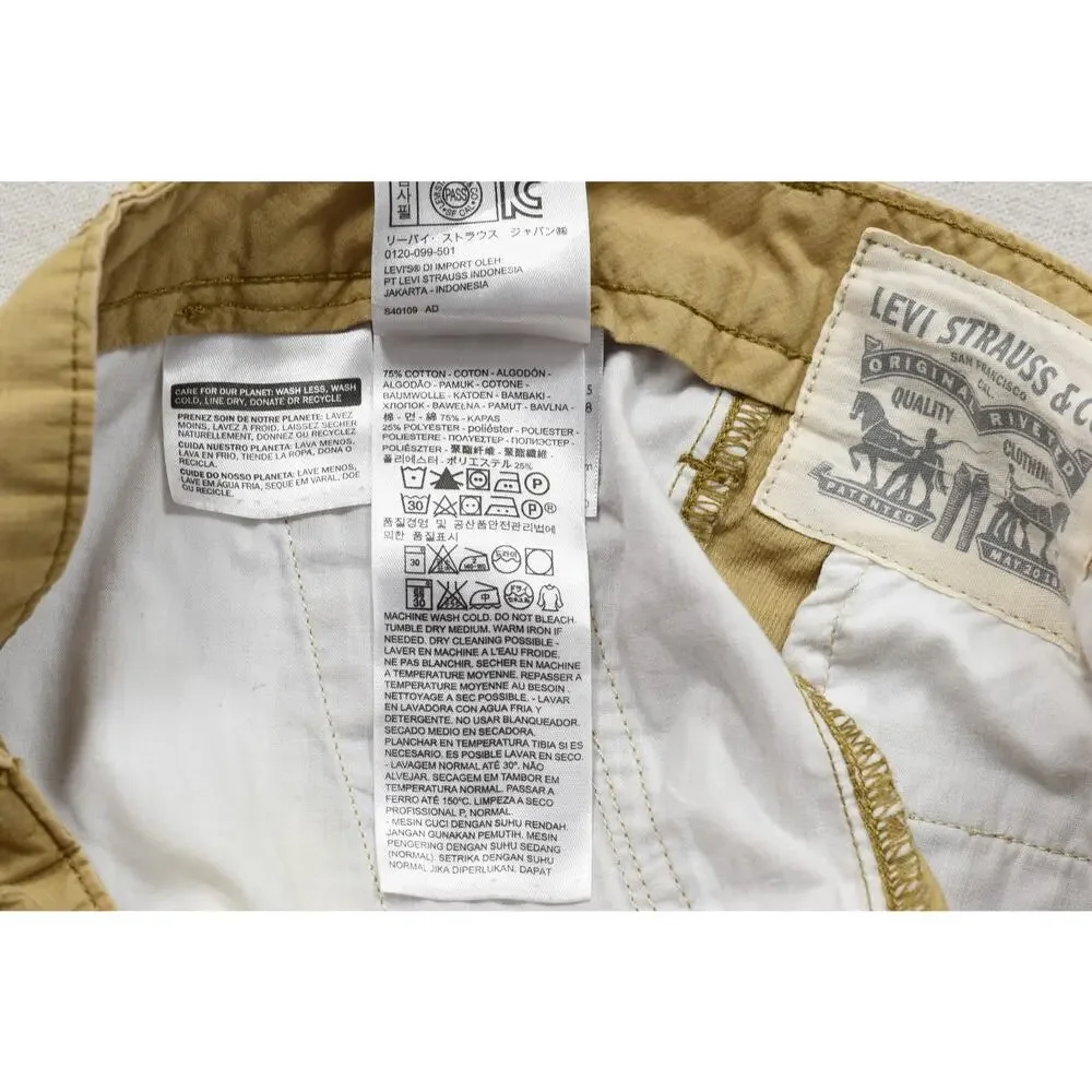 Levi's Men's Cargo Shorts Size W42 Tan Khaki Cotton Blend Casual Outdoor Multi-P